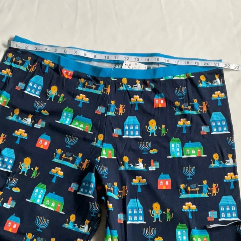 Hanukkah Men’s Lions Print Matching Family Pajama Set Navy Blue Size‎ XXL